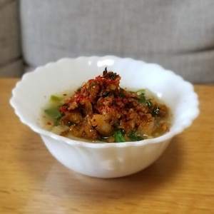 ひき肉とお豆腐の坦々風スープ